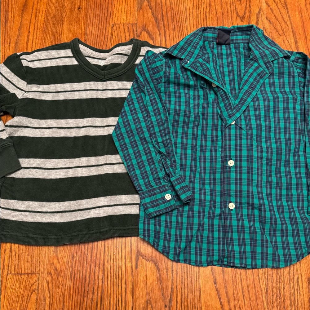 Boys Lot Of 2 long sleeve & sweater. XS 4 5 Izod Gap Button Down Pullover
